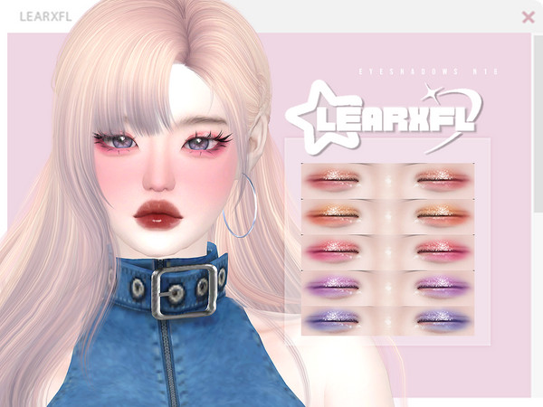 Sims 4 — [Learxfl] Eyeshadows N16 by Learxfl — Eyeshadows N16 , 10 swatches , HQ and BGC . Standalone item with