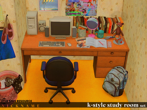 Sims 4 — k-style study room set_office chair by NICKNAME_sims4 — k-style study room set 10 package files.
