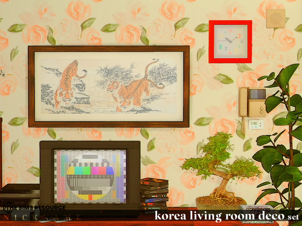 Sims 4 — korea living room deco set_wall clock by NICKNAME_sims4 — korea living room deco set 10 package files.