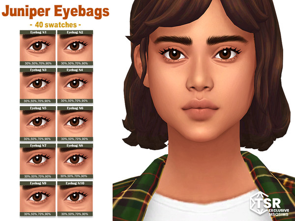 Sims 4 — MSQSIMS - Juniper Eyebags - Crease Forehead Category.package by MSQSIMS — This Maxis Match eyebags overlay set
