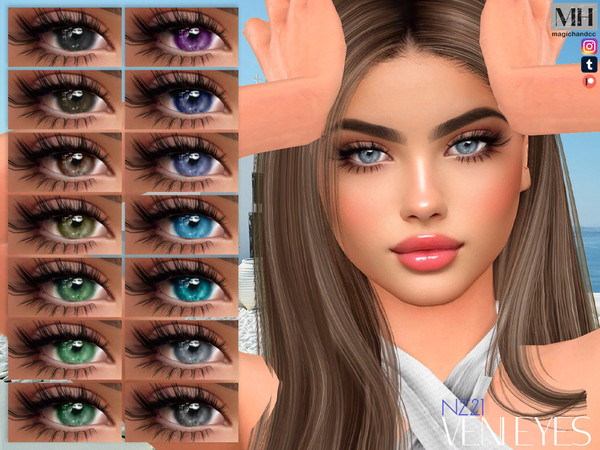 Sims 4 — Veni Eyes N221 by MagicHand — Shiny eyes for males and females in 16 colors - HQ Compatible.