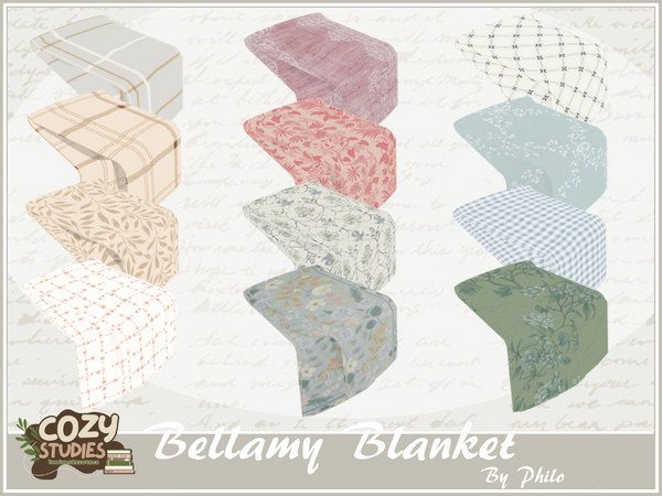 Sims 4 — Philo_Bellamy Blanket by philo — With its soft and muted colours, this bedroom set will be perfect for students