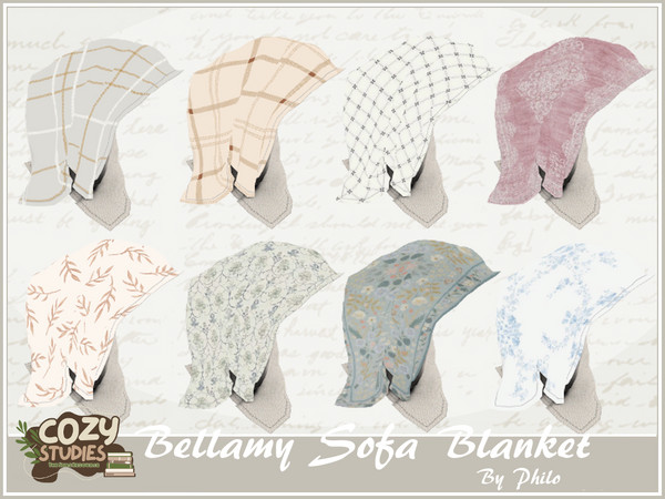 Sims 4 — Philo_Bellamy Sofa Blanket by philo — With its soft and muted colours, this bedroom set will be perfect for