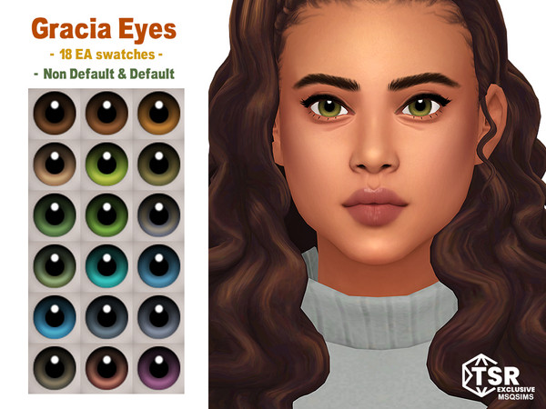 Sims 4 — MSQSIMS - Gracia Eyes - Default.package by MSQSIMS — These maxis match eyes with highlight are available in 18