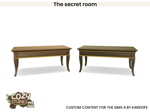 Sims 4 — kardofe_The secret room_CoffeeTable by kardofe — First part of a Dark Academy style studio, in it you will find,
