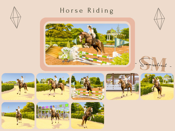 Sims 4 — HorseRiding by simmisstrait — Included: - 9 Poses Disclaimer: