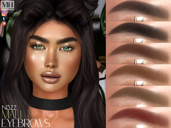 Sims 4 — [Patreon] Mali Eyebrows N322 by MagicHand — Thick brows in 13 colors - HQ Compatible.