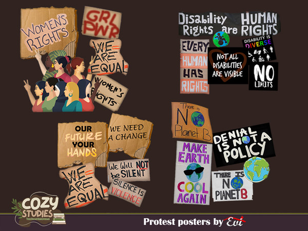 Sims 4 — protest posters by evi — Posters for decorating studens rooms
