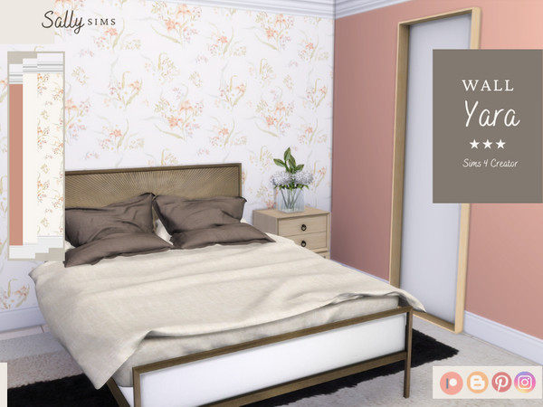 Sims 4 — Wall - YARA by SallySims_cc — Yara Wall and 2 matching Walls. For more CC please check my Blog and my Patreon.