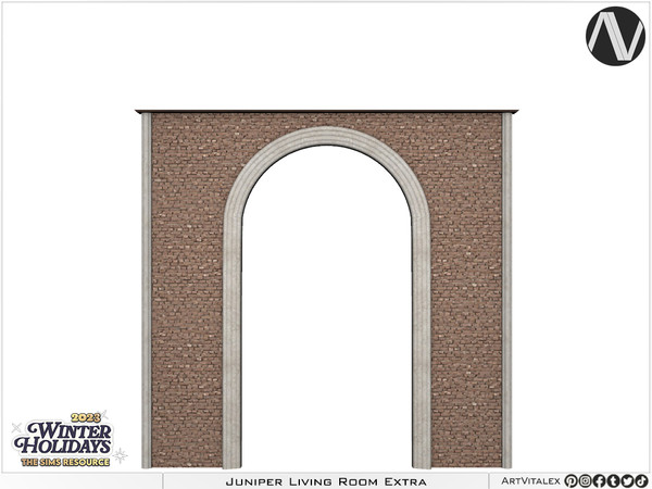 Sims 3 — Juniper Wall Arch Panel Medium by ArtVitalex — Living Room Collection All rights reserved - Belong to 2024