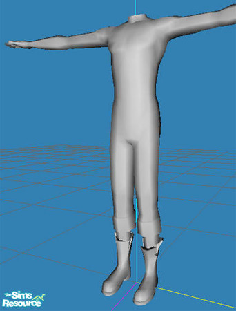 Sims 2 — Cuffed Jeans with Boots ag002 - Mesh by aikea_guinea — Mesh for Adult Male Cuffed Jeans with Boots (ag002).