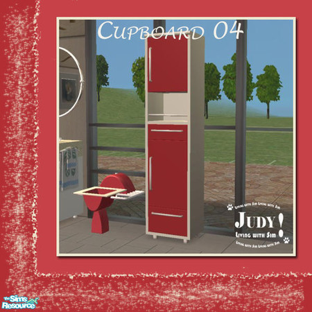 Sims 2 — Judy Xandria Bath - Cupboard 04 Red by judyhugsnoopy — Recolor of Shoukeir Xandria Lemon Cupboard. Please