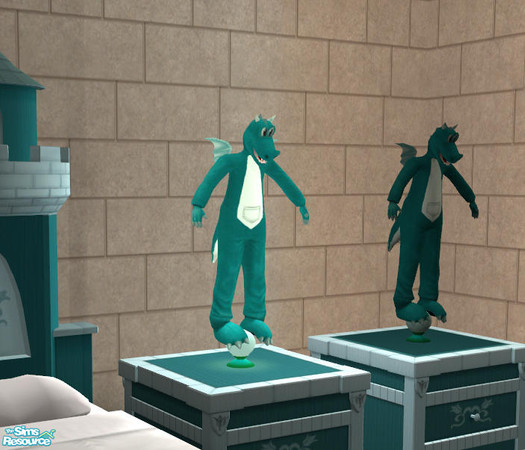 Sims 2 — JRON Dragon Table Lamp 2 Teal - #346644 by DOT — JRON Dragon Table Lamp StandOn Teal. JRON Dragon Table Lamps 2.