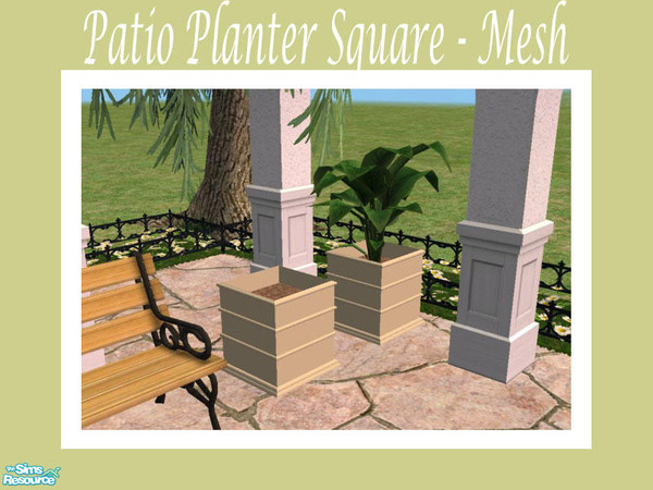 Sims 2 — Patio Planter Square - Mesh by Shakeshaft — Part of a new mesh set of planters for your patios, all different