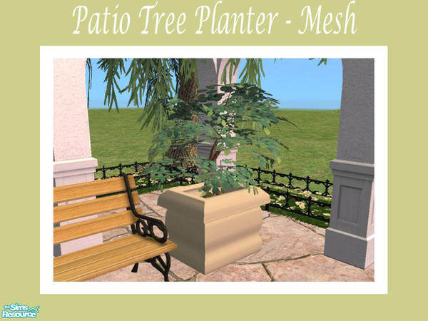 Sims 2 — Patio Tree Planter - Mesh by Shakeshaft — Part of a new mesh set of planters for your patios, all different