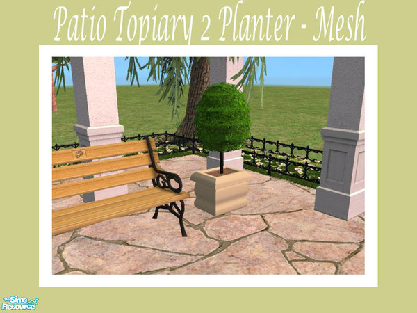 Sims 2 — Patio Topiary 2  Planter - Mesh by Shakeshaft — Part of a new mesh set of planters for your patios, all