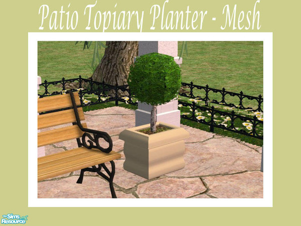 Sims 2 — Patio Topiary Planter - Mesh by Shakeshaft — Part of a new mesh set of planters for your patios, all different