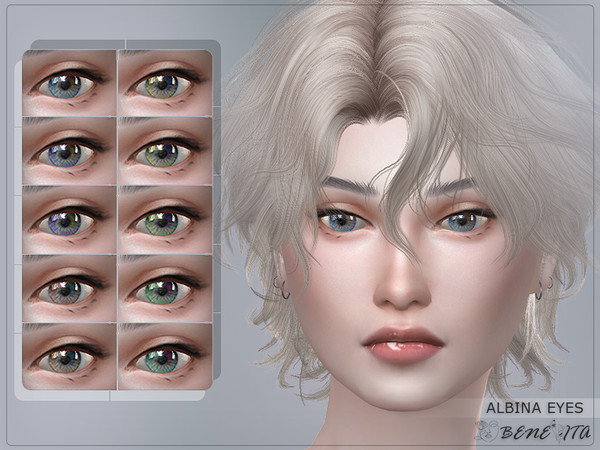 Sims 4 — Albina Eyes (HQ) by Benevita — Albina Eyes Costume Makeup Category HQ Compatible 10 Swatches For all age I hope