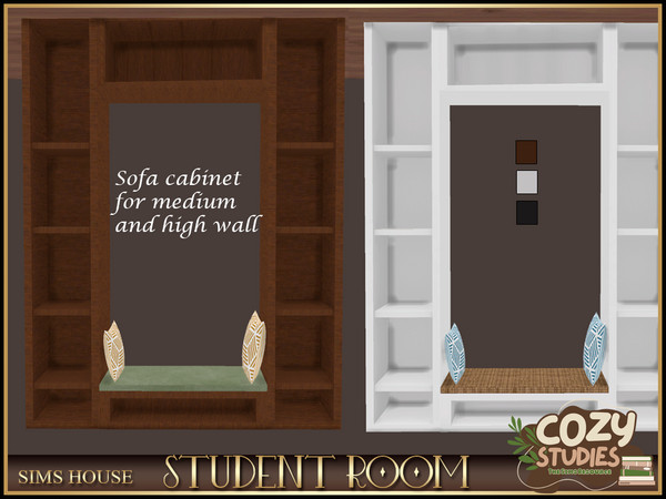 Sims 4 — [Sims House] Sofa cabinet | STUDENT ROOM by Sims_House — STUDENT ROOM: Sofa cabinet (for medium and high wall)