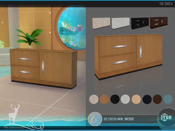 Sims 4 — DSF CRISTALLINUM _DRESSER by DanSimsFantasy — It is a set of objects for a room inspired by the marine theme,