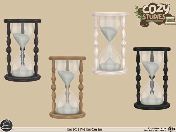 Sims 4 — Cozy Studies - Study Room - Hourglass by ekinege — This set features 7 new items. - Desk - Desk Chair -