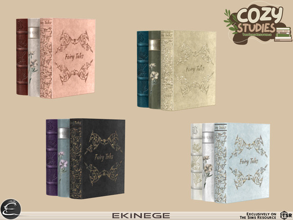 Sims 4 — Cozy Studies - Study Room - Books 1 by ekinege — This set features 7 new items.