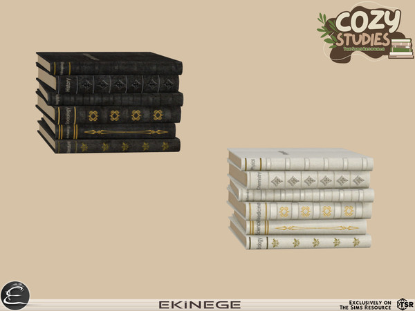 Sims 4 — Cozy Studies - Study Room - Books 6 by ekinege — This set features 7 new items.