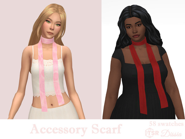 Sims 4 — Accessory Scarf by Dissia — Accessory scarf wrapped around sim neck