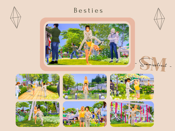 Sims 4 — Besties by simmisstrait — Included: - 7 Poses Disclaimer: