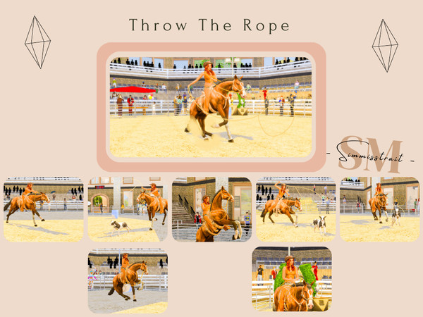 Sims 4 — Throw The Rope by simmisstrait — Included: - 8 Poses Disclaimer:
