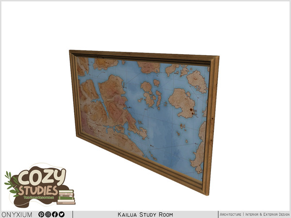 Sims 4 — Kailua Big Painting by Onyxium — Onyxium@TSR Design Workshop Study Room Collection - Belong To The 2024 Year