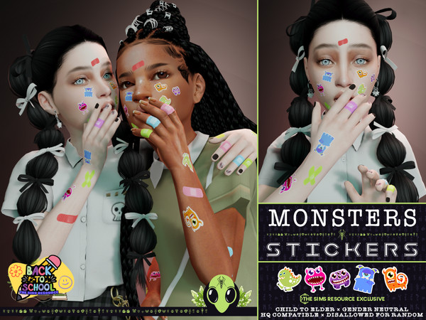 Sims 4 — Monsters Stickers by unidentifiedsims — x1 Colour