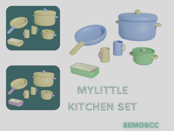Sims 4 — [SCC] MyLittleKitchen Pot Small by semoscc — Brighten up your kitchen with this charming pastel kitchen set.