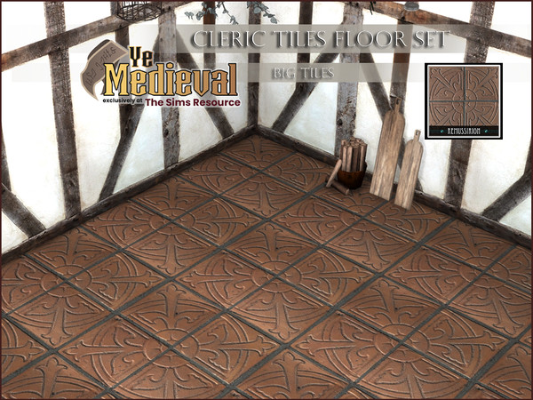 Sims 4 — RemusSirion_YeMedieval_ClericTiles_V2 by RemusSirion — Cleric tiles, big version. The texture is based on real