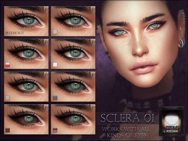 Sims 4 — Sclera 01 (Occult Eyesocket category) by RemusSirion — Sclera as separate item to be combined with all kinds of