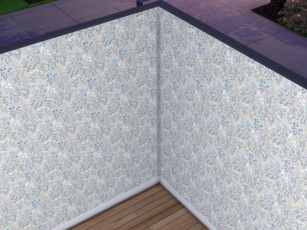 Sims 4 — Floral Wall by catpucc — Floral wall. Scandinavian style for Sims 4.