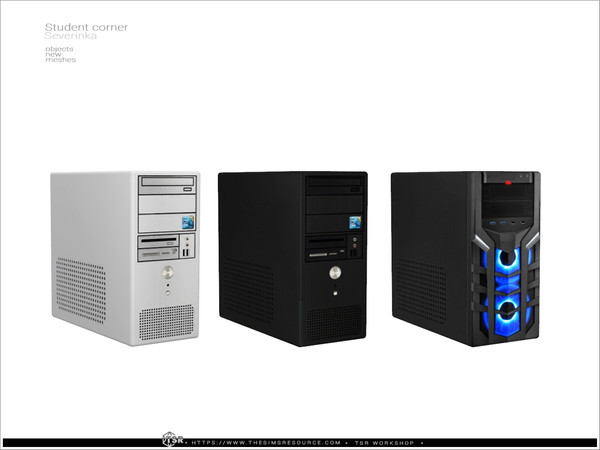 Sims 4 — Student corner - computer decor by Severinka_ — A set of table decor for the design of the students corner. -