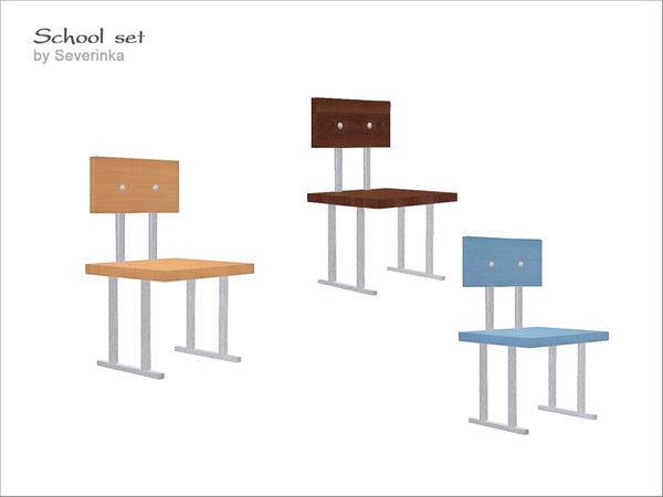 Sims 4 — [School set] - Desk chair by Severinka_ — Chair for school desk From the set of 'School set' 3 colors