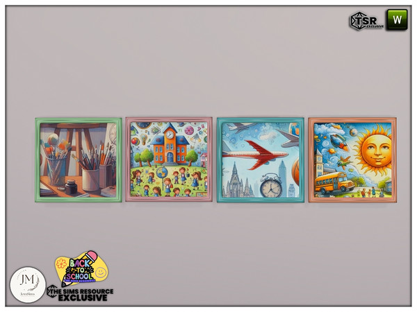Sims 4 — back to school deku square wall painting x1 by jomsims — Back to school. but art school inspiration.