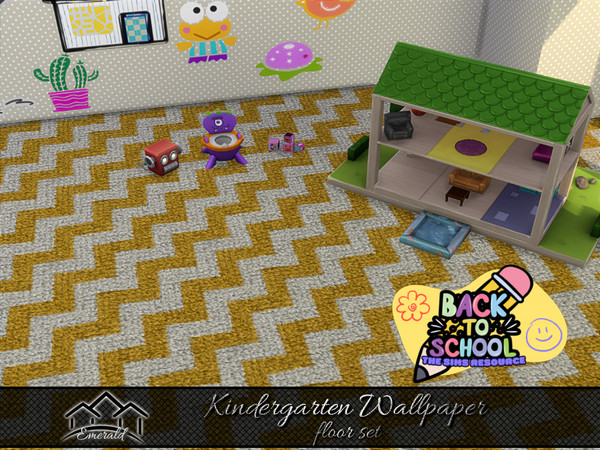 Sims 4 — Kindergarten Wallpaper floor2 by Emerald — Add a touch of fun and happiness to any room.(floor set)