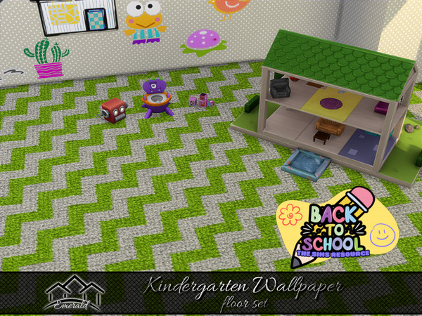 Sims 4 — Kindergarten Wallpaper floor3 by Emerald — Add a touch of fun and happiness to any room.(floor set)
