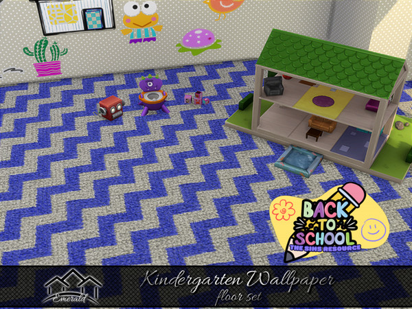 Sims 4 — Kindergarten Wallpaper floor6 by Emerald — Add a touch of fun and happiness to any room.(floor set)
