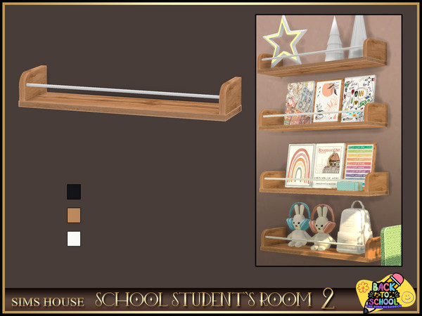 Sims 4 — [Sims House] Wall shelf | SCHOOL STUDENT'S ROOM 2 by Sims_House — SCHOOL STUDENT'S ROOM 2:
