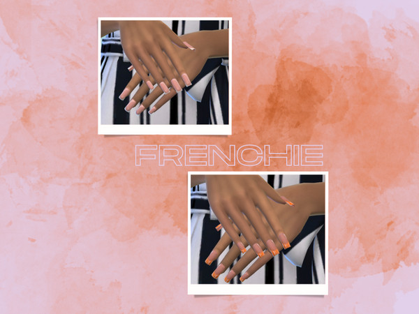Sims 4 — Frenchie Nails by HaileyALCrosby — French tip nails with two different designs.