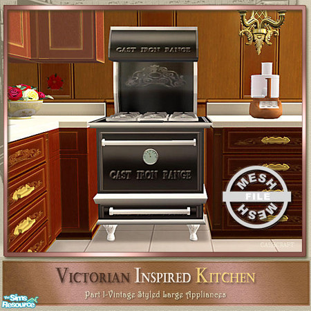 Sims 2 — Victorian Kitchen - Coal Black Stove by Cashcraft — A Vintage Victorian Inspired kitchen, it has the look and