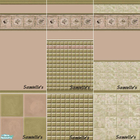 Sims 2 — jbBlackOliveKitchenSet028 by Samielle — Beautiful wall set for your sim's kitchen or restaurant. Set consists of