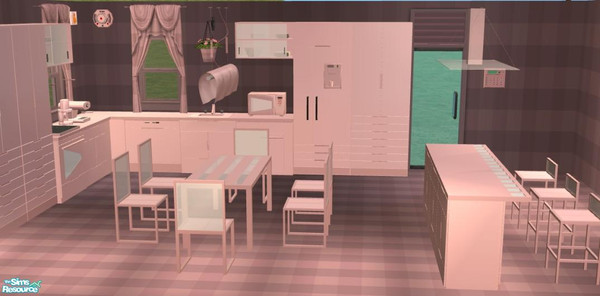 Sims 2 — NK PMS Kit Dusty Pink by MoMama — Get the meshes for this recolor of Solander's Modern Kitchen at the link