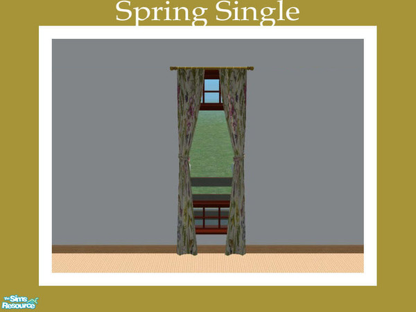 Sims 2 — Spring Single by Shakeshaft — Part of a New Mesh Set of a Single and Double Curtain, set includes recolours.