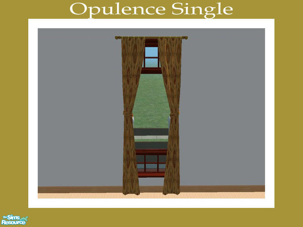 Sims 2 — Opulence Single by Shakeshaft — Part of a New Mesh Set of a Single and Double Curtain, set includes recolours.