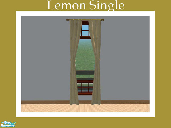 Sims 2 — Lemon Single by Shakeshaft — Part of a New Mesh Set of a Single and Double Curtain, set includes recolours.